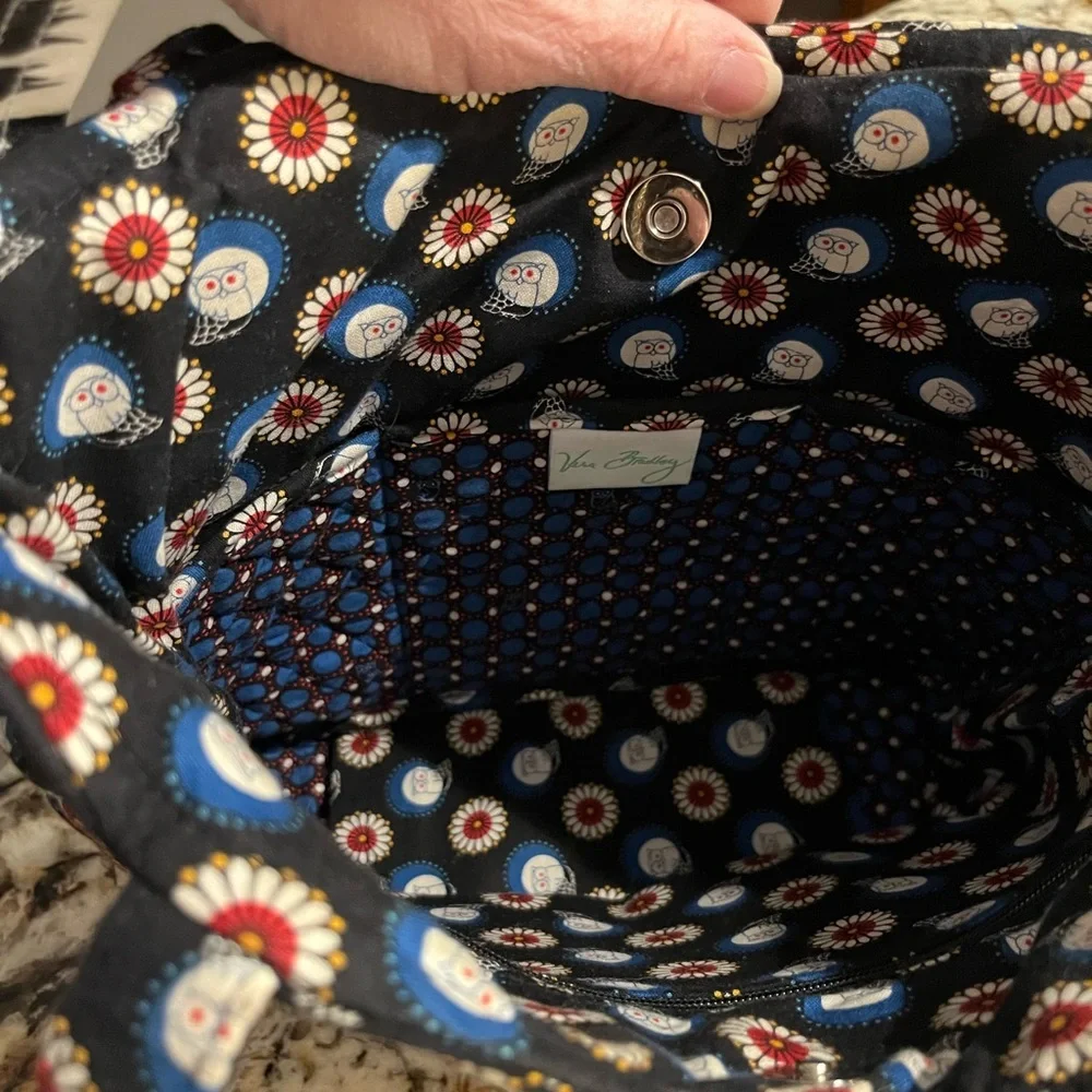 Vera Bradley Floral Patterned Tote Bag - Black and White